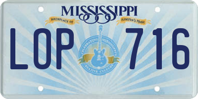 MS license plate LOP716
