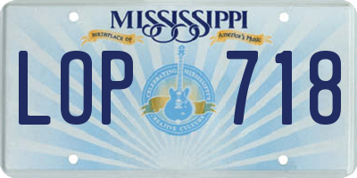 MS license plate LOP718