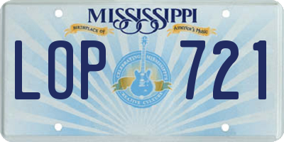 MS license plate LOP721