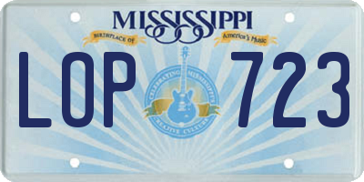 MS license plate LOP723