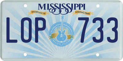MS license plate LOP733