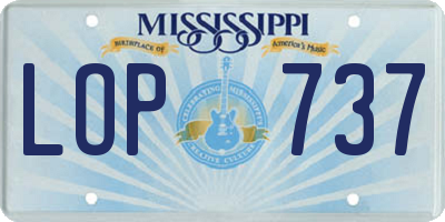 MS license plate LOP737