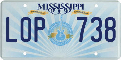 MS license plate LOP738