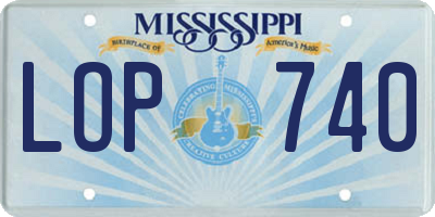 MS license plate LOP740