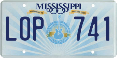 MS license plate LOP741