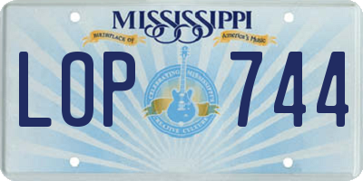 MS license plate LOP744