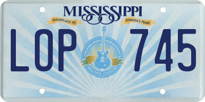 MS license plate LOP745