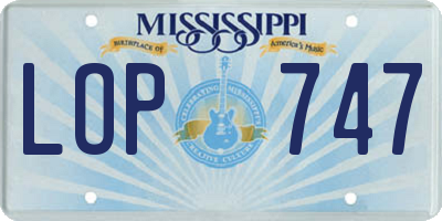 MS license plate LOP747