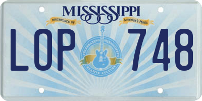 MS license plate LOP748