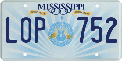 MS license plate LOP752
