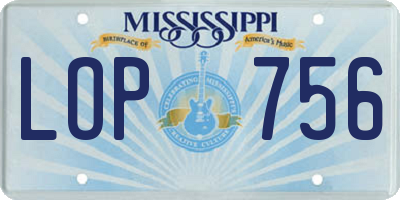 MS license plate LOP756
