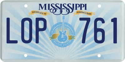 MS license plate LOP761