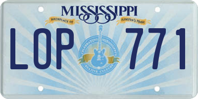 MS license plate LOP771
