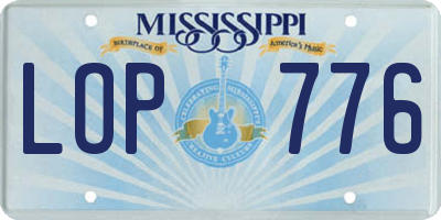 MS license plate LOP776