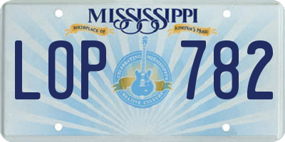 MS license plate LOP782