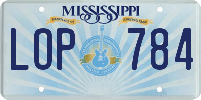 MS license plate LOP784