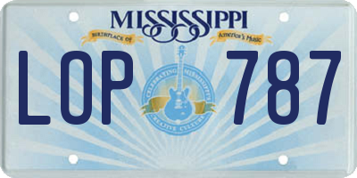 MS license plate LOP787