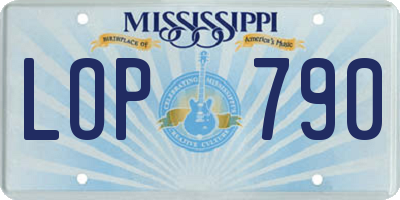 MS license plate LOP790