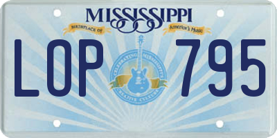MS license plate LOP795