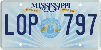 MS license plate LOP797