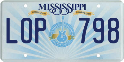 MS license plate LOP798