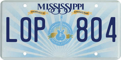 MS license plate LOP804