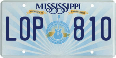 MS license plate LOP810