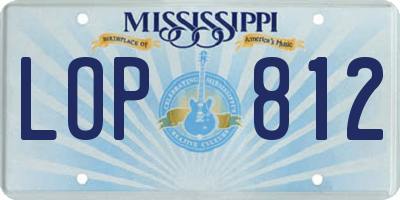 MS license plate LOP812