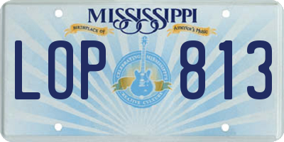 MS license plate LOP813