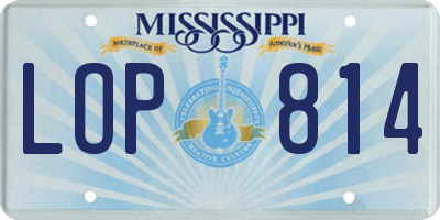 MS license plate LOP814