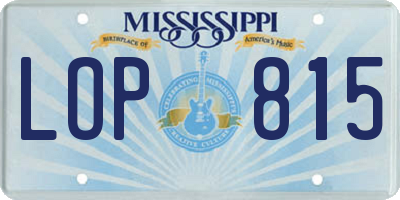 MS license plate LOP815