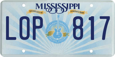MS license plate LOP817