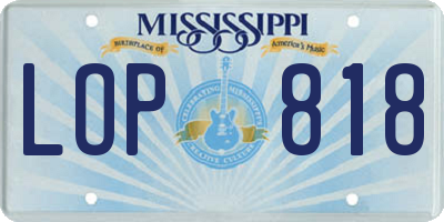 MS license plate LOP818
