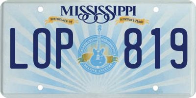 MS license plate LOP819