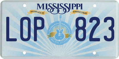 MS license plate LOP823