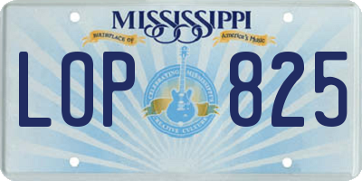 MS license plate LOP825