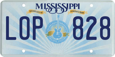 MS license plate LOP828