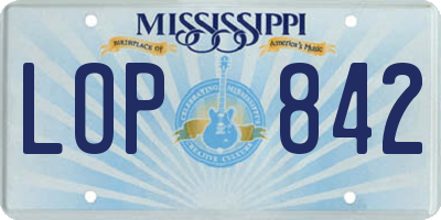 MS license plate LOP842
