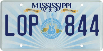 MS license plate LOP844