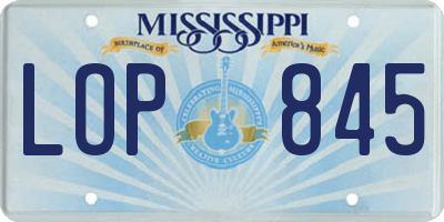 MS license plate LOP845