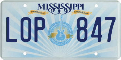 MS license plate LOP847