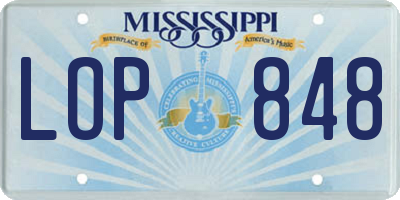 MS license plate LOP848