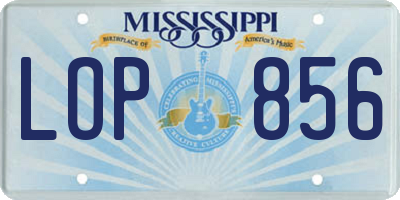 MS license plate LOP856