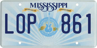 MS license plate LOP861
