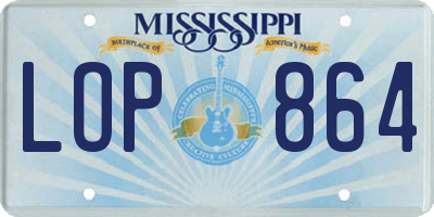 MS license plate LOP864