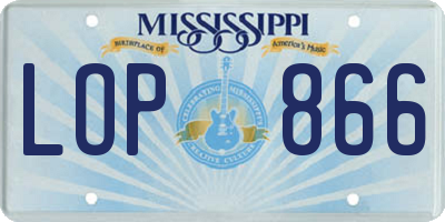 MS license plate LOP866
