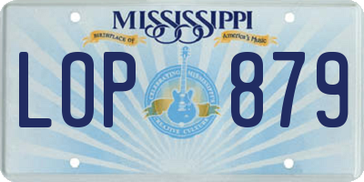 MS license plate LOP879