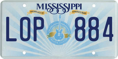MS license plate LOP884