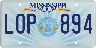 MS license plate LOP894