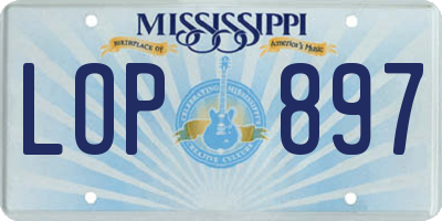 MS license plate LOP897
